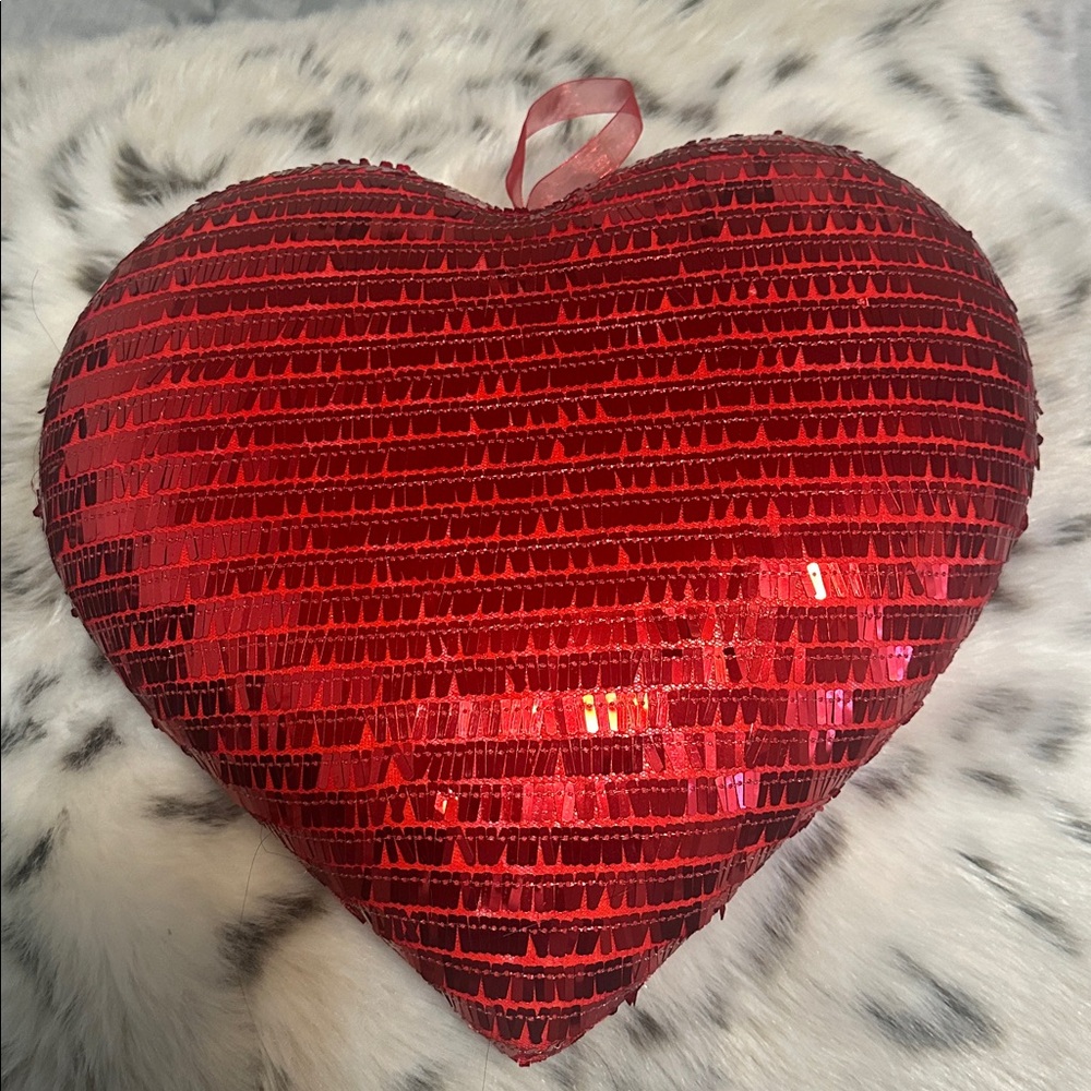 Red Sequin Hangable Heart 12x12